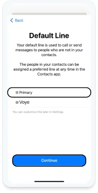 Select Primary for Default Line